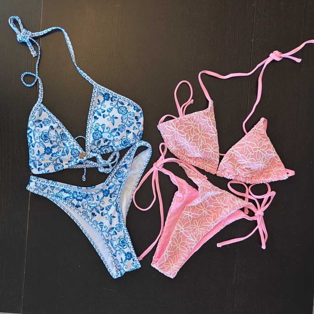 Soft Girl Bikini Bundle XS Coquette Floral Summer Swimwear